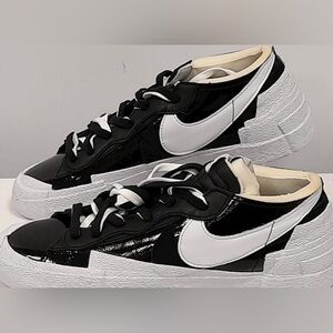 Nike Men's Blazer Low Sacai Black Patent Leather Size 11